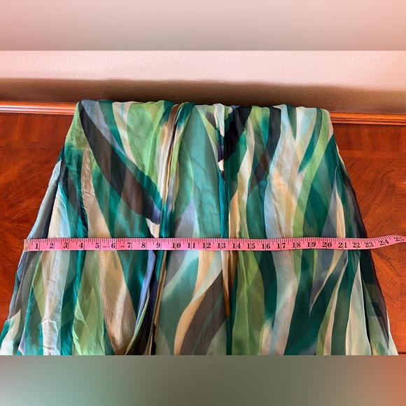 Tadashi Shoji 100% Silk Flowy Abstract Strapless Grown Size 14 - Picture 11 of 15